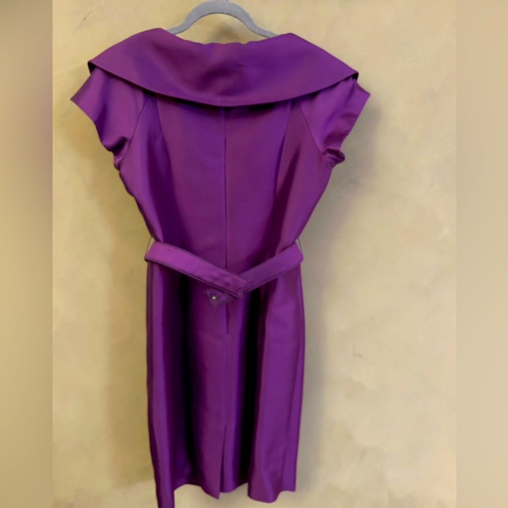 Purple/Plum size 6 Teri Jon Interview dress with belt classic look great conditi - Picture 2 of 3